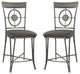 Set of 2 Fabric Counter Height Chair, Gunmetal Finish