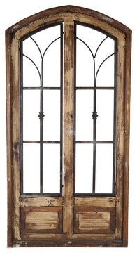 San Miguel Farmhouse Window Style Wall Decor, Antiqued White, Medium