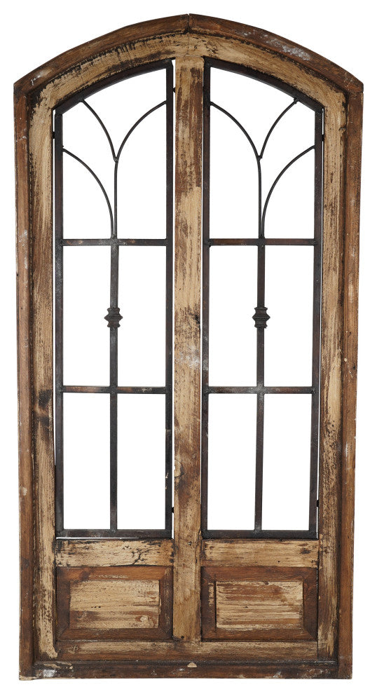 San Miguel Farmhouse Window Style Wall Decor, Antiqued White, Medium
