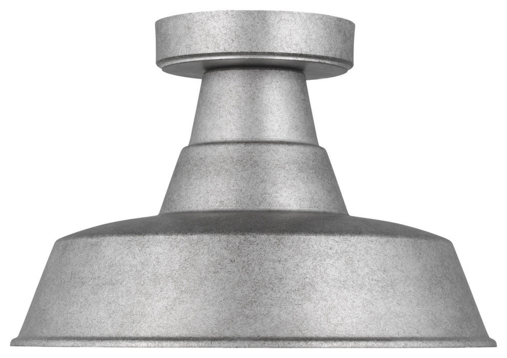 Barn Light 1-Light Outdoor Flush Mount, Weathered Pewter