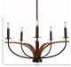Monterey 5-Light Chandelier, Matte Black & Painted Wood-look