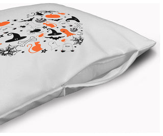 Halloween Heart Accent Pillow With Removable Insert, Traditional Orange, 24"x24"