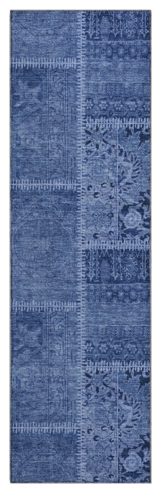 Premium Machine Washable Mayfield AMF635 Navy 2'3" x 7'6" Runner Rug