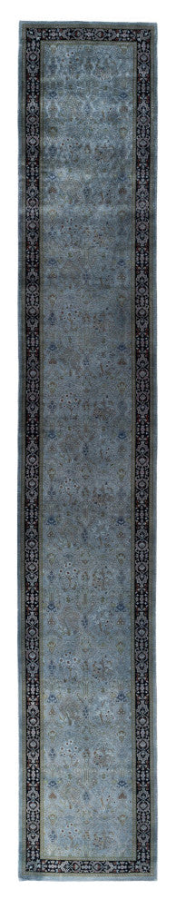 Overdyed One-of-a-Kind Hand-Knotted Area Rug Black, 2' 6" x 16' 4"