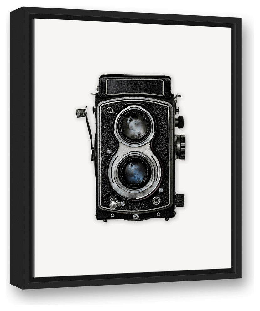 Vintage Square Box Camera 16"x20" Black Framed Print on Canvas