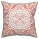 Blush Watercolor Damask Tile 16x16 Throw Pillow