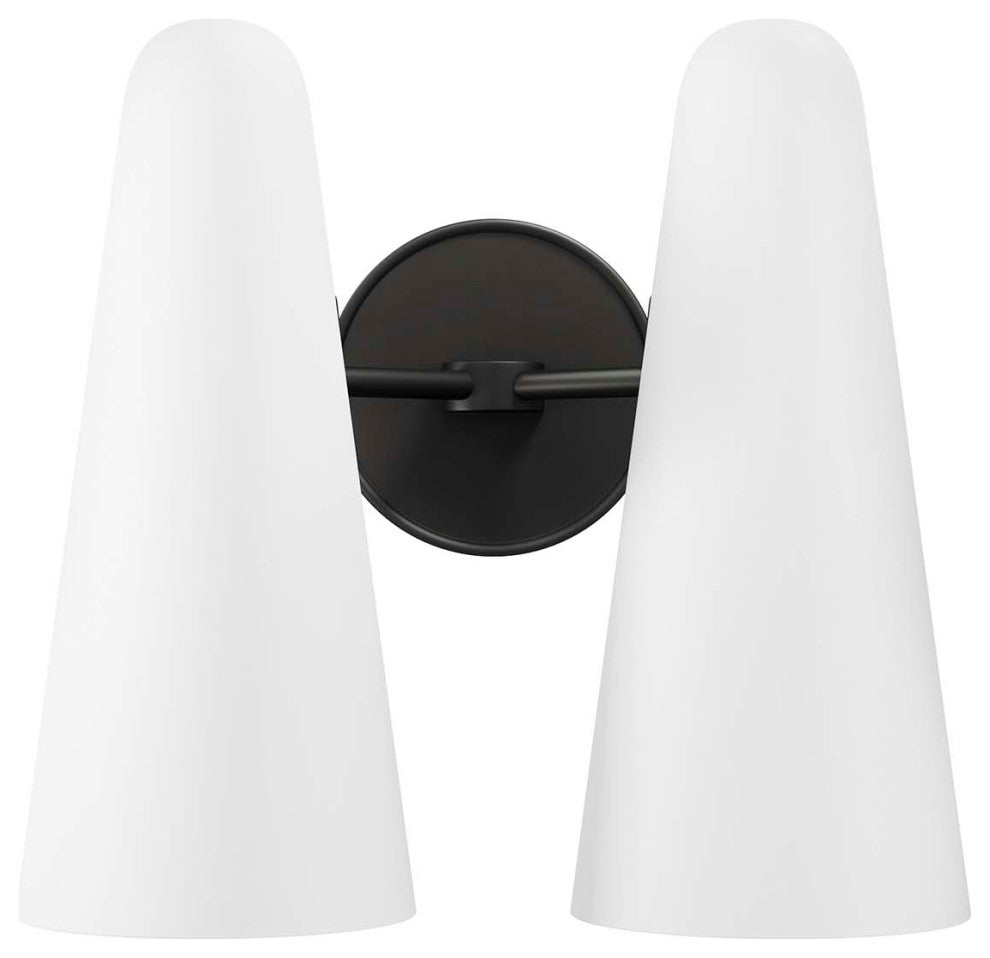 Beacon 2-Light Wall Sconce, Opal Black
