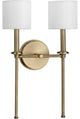 Elara Collection 10.37" 2-Light Vintage Brass Clear Glass Bath Vanity Light
