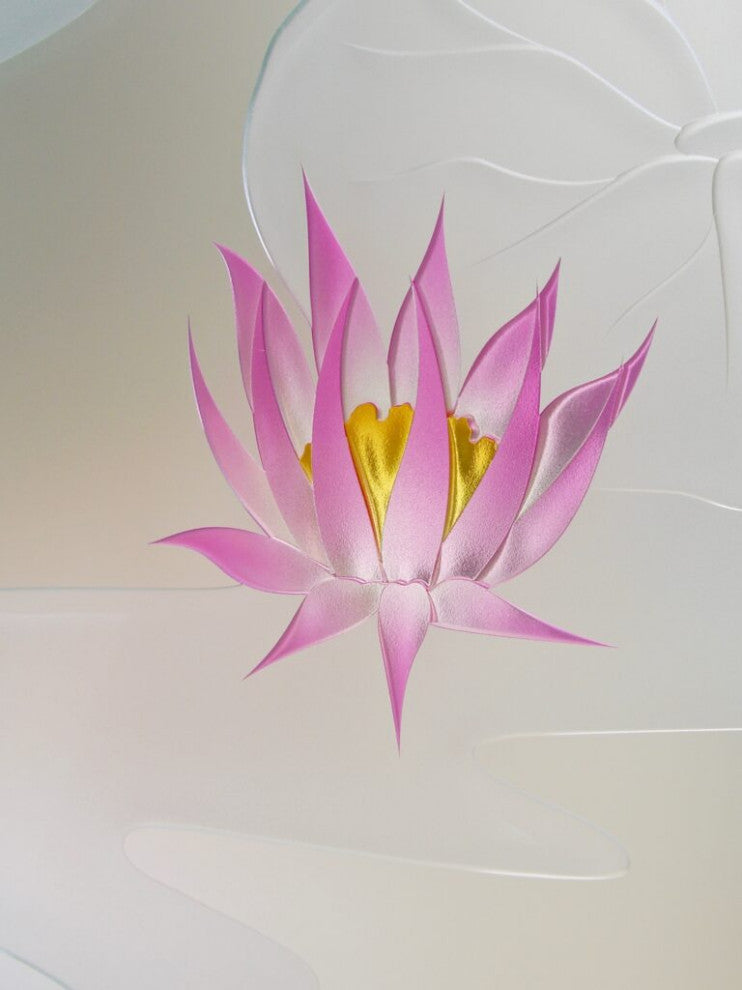 Interior Prehung Door or Interior Slab Door - Lily Pads & Lotus - Primed -...