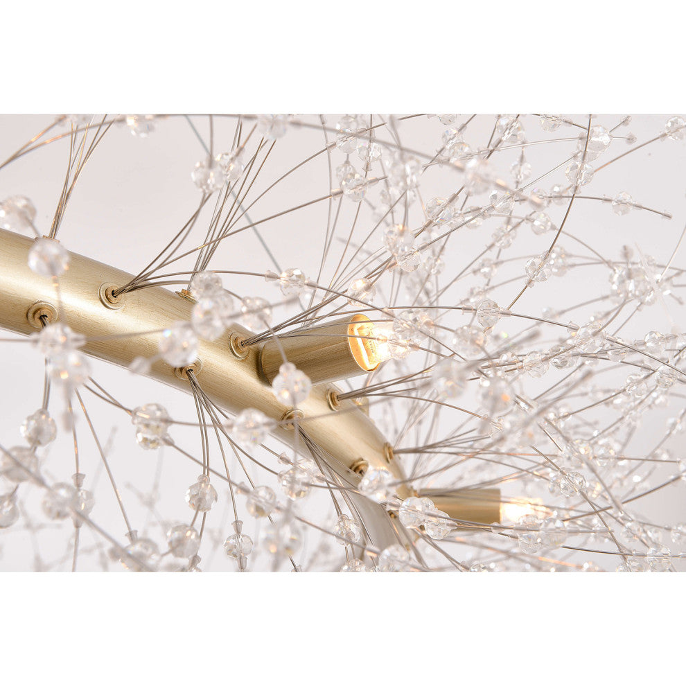 Silvia 12-Light Brushed Silver-ish Champagne Beads Firework Chandelier