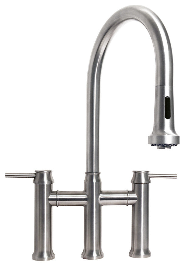 Waterhaus Lead-Free Solid Stainless Steel Bridge Faucet