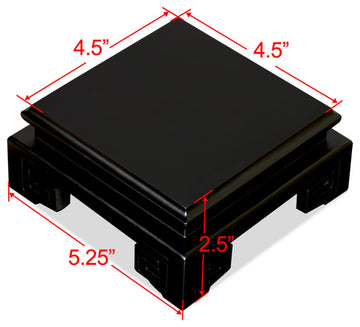 4.5 in Square Wooden Asian Display Stand, Black