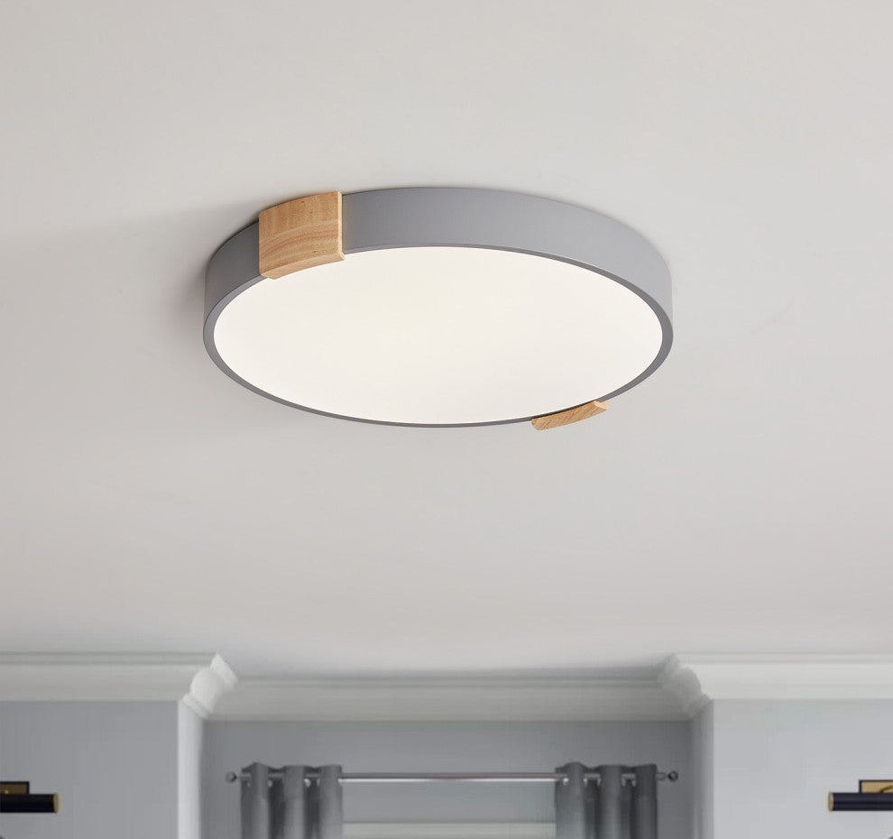 1-Light Round LED Flush Mount Light Modern Minimalist Ceiling Light