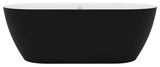59inch Matte Black Outside Freestanding Solid Surface Soaking Tub