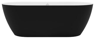 59inch Matte Black Outside Freestanding Solid Surface Soaking Tub