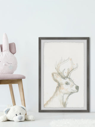 "Deer Cameo IV" Framed Painting Print, 24"x36"
