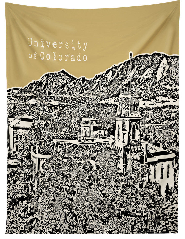 Deny Designs Bird Ave University of Colorado Yellow Tapestry