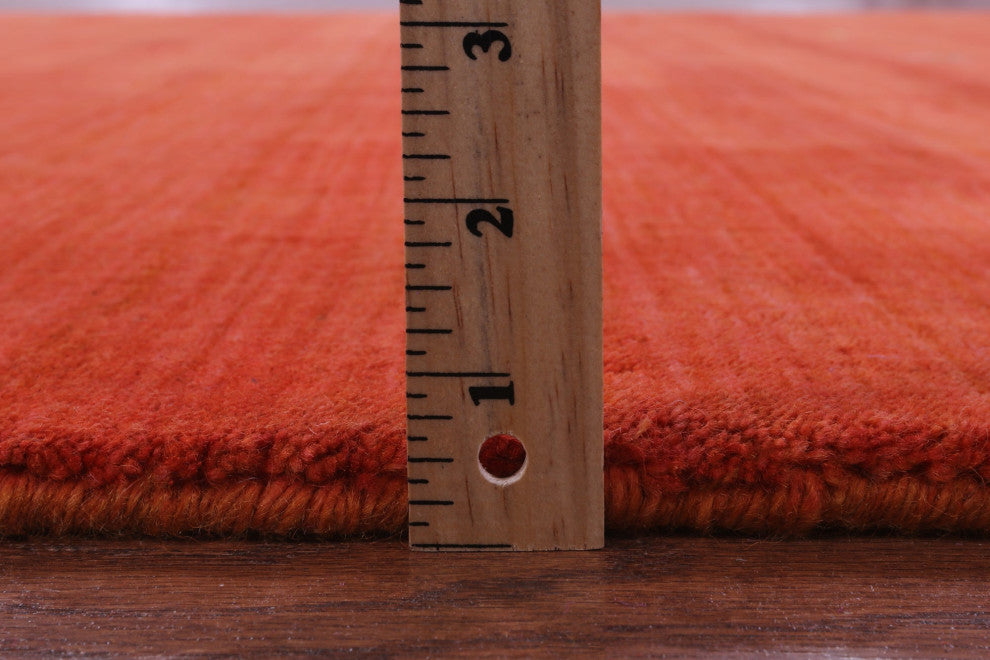 6' Square Persian Gabbeh Hand Knotted Wool Rug - Q15099