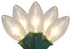 Set of 25 Clear C9 Christmas Lights, 12" Spacing, Green Wire