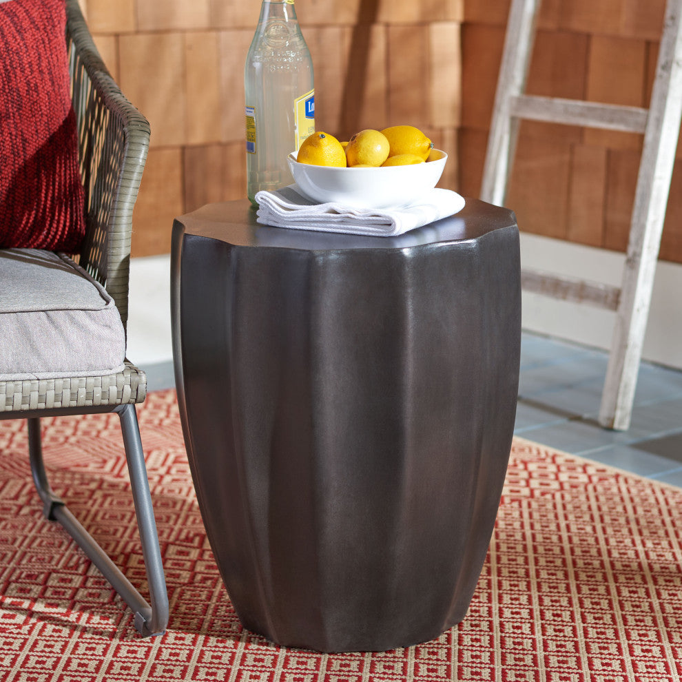 Safavieh Jaslyn Concrete Accent Table, Black