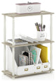 3-Tier Compact Shelf Display Rack With Classic Tube, Sonoma Oak/White