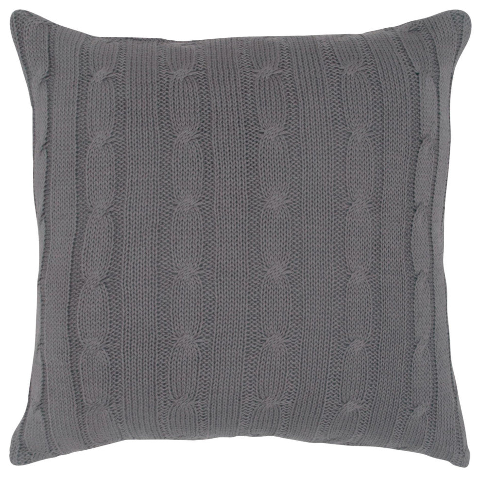 Rizzy Home T05068 Cable knit 18"x18" Pillow Gray