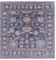 8' Square Hand-Knotted Turkish Oushak Wool Rug - Q13374