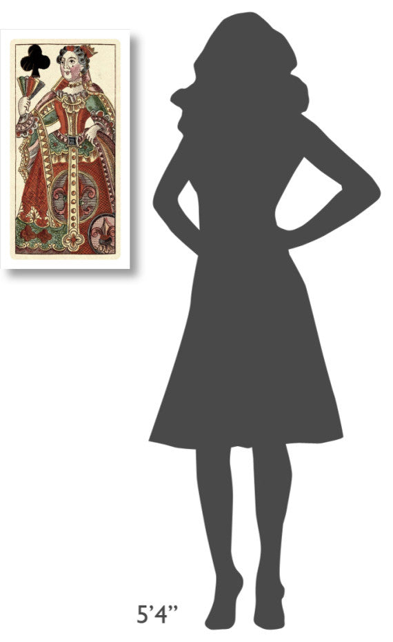 "Queen of Clubs (Bauern Hochzeit Deck)" Paper Art, 14"x26"