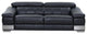Milan Contemporary Genuine Italian Leather Sofa Black