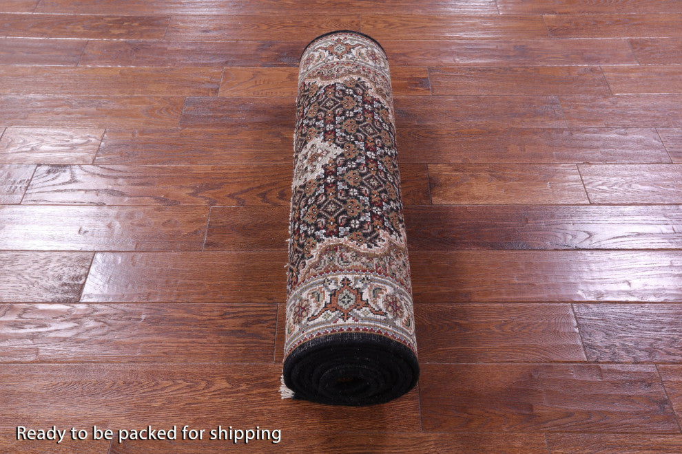 Runner Handmade Persian Tabriz Wool & Silk Rug 2' 9" X 10' 1" - Q13035