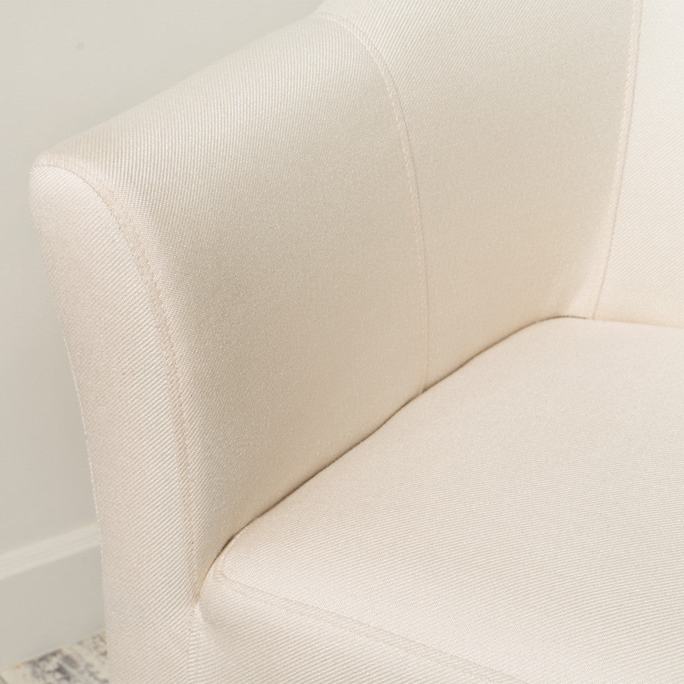 GDF Studio Charmaine Low Back Fabric Arm Chair, Beige