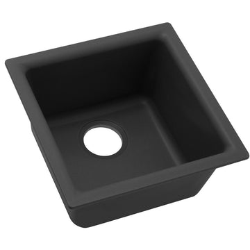 Elkay 15 3/4" Single Bowl Drop In/Undermount Bar/Prep Kitchen Sink, ELG1616BK0