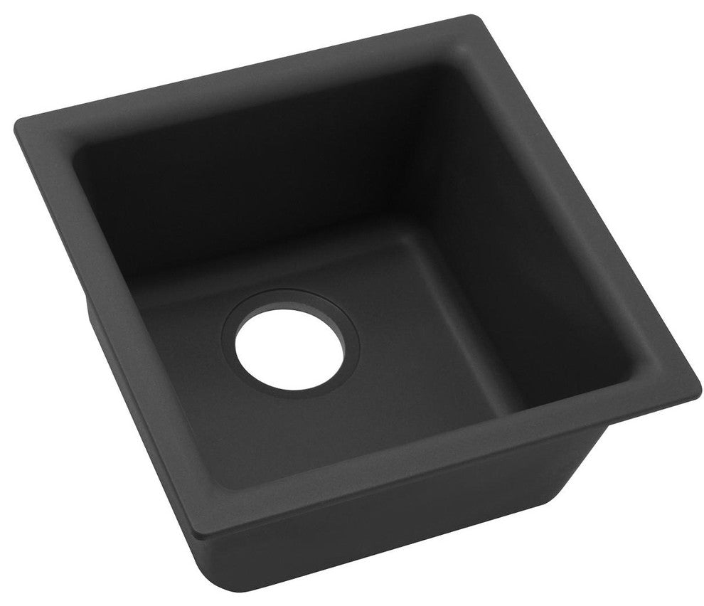 Elkay 15 3/4" Single Bowl Drop In/Undermount Bar/Prep Kitchen Sink, ELG1616BK0