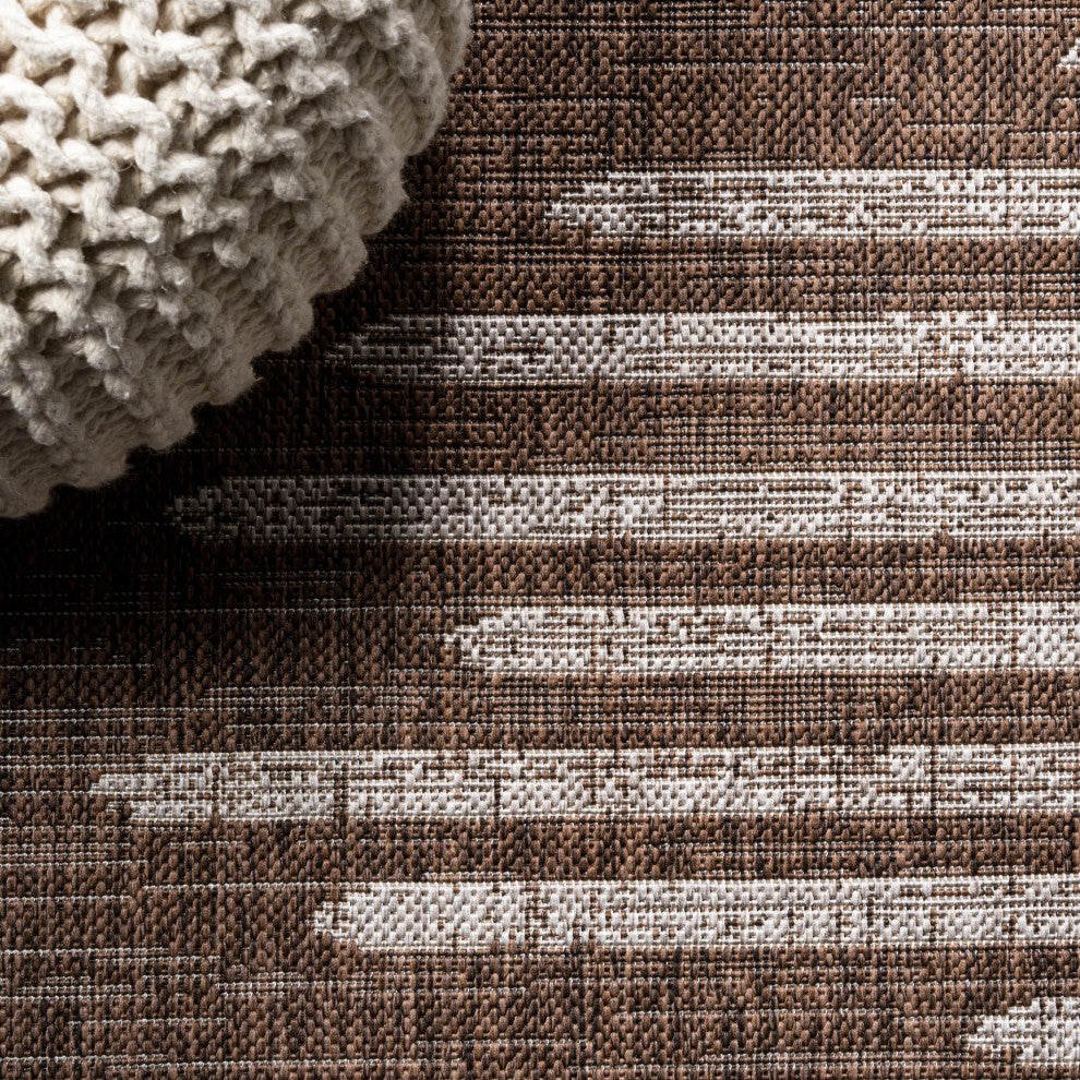 Zolak Berber Stripe Indoor/Outdoor Rug, Brown/Beige, 2 X 10