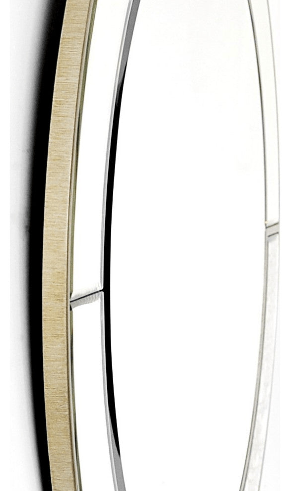 Gold Accented Round Mirror