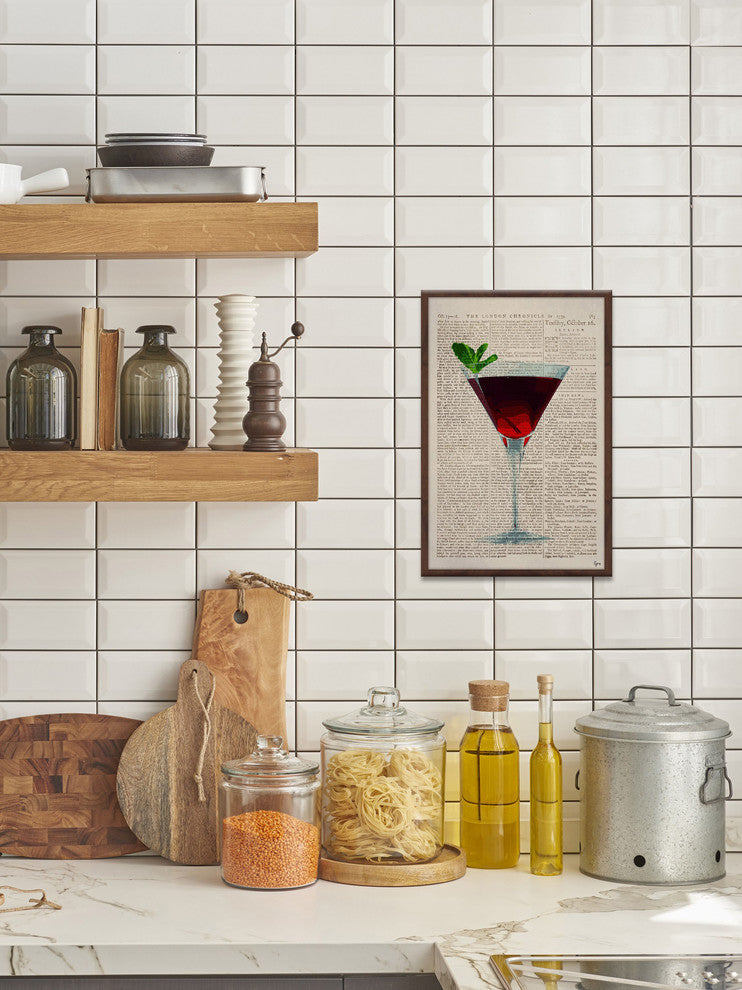 "Strawberry Cocktail" Framed Painting Print, 16"x24"