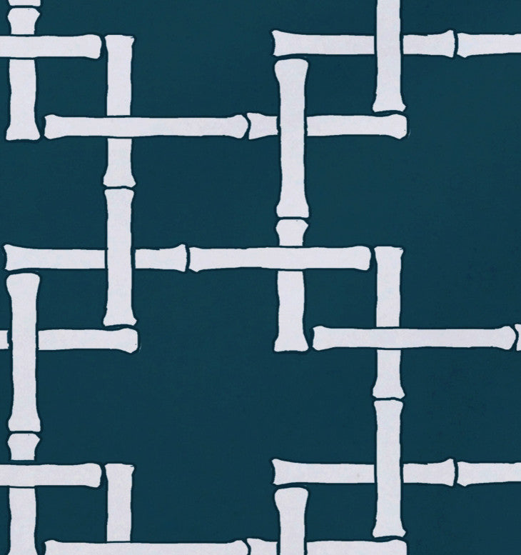 18"x14" Bamboo 1, Geometric Print Placemat, Teal, Set of 4