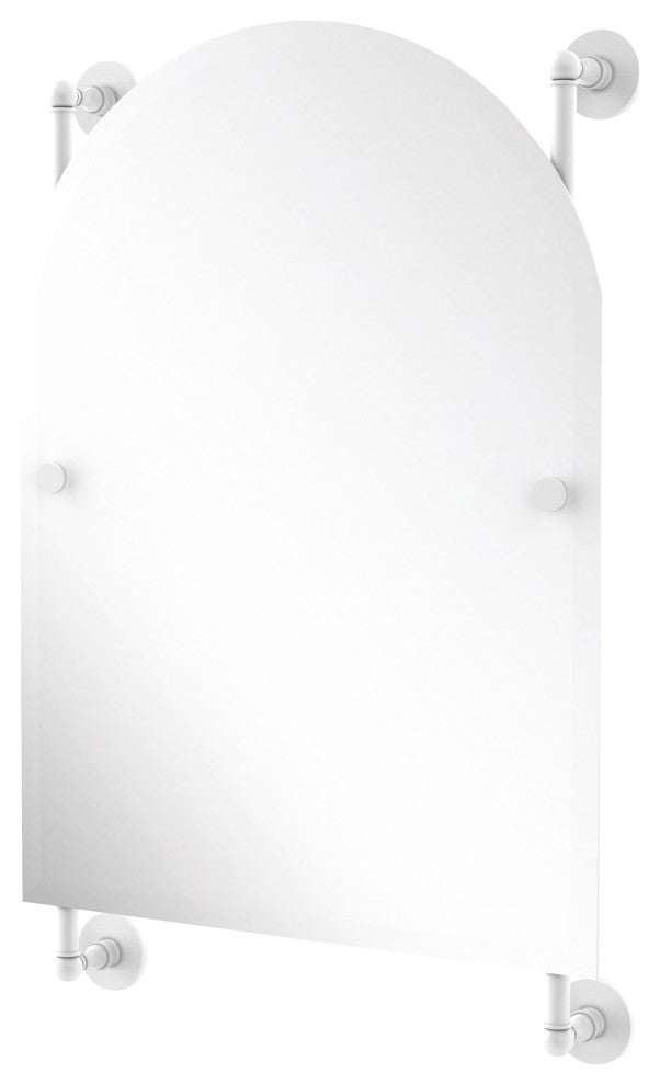 Prestige Skyline Arch Frameless Rail Mounted Mirror, Matte White