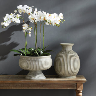 Graffio Decorative Footed Bowl, Gray