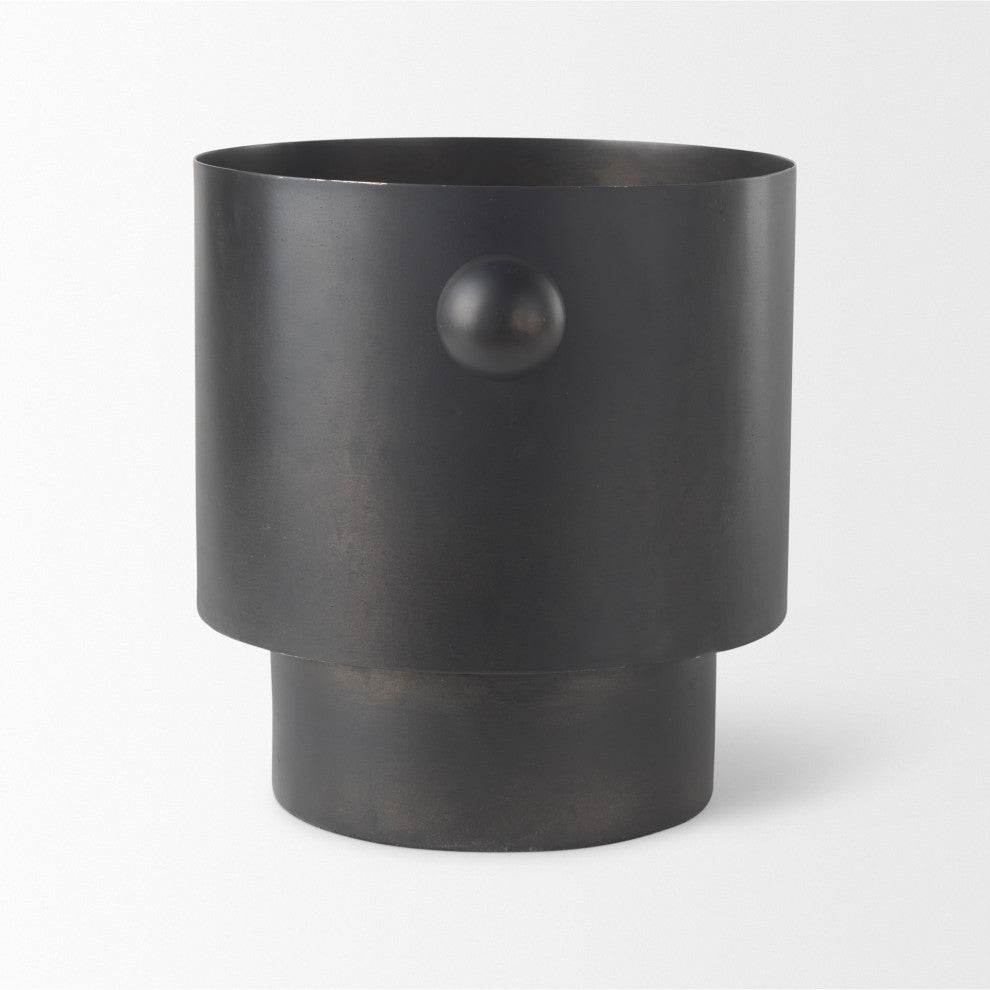 Juno Black Iron Vase, 9"
