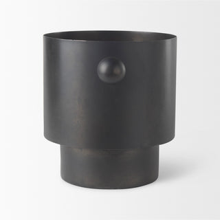 Juno Black Iron Vase, 9"