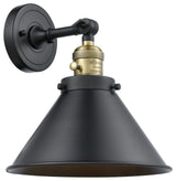 Briarcliff 1-Light LED Sconce, Black Antique Brass, Shade: Matte Black