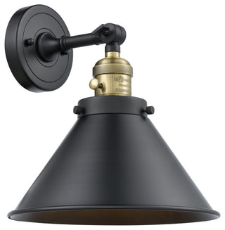 Briarcliff 1-Light LED Sconce, Black Antique Brass, Shade: Matte Black