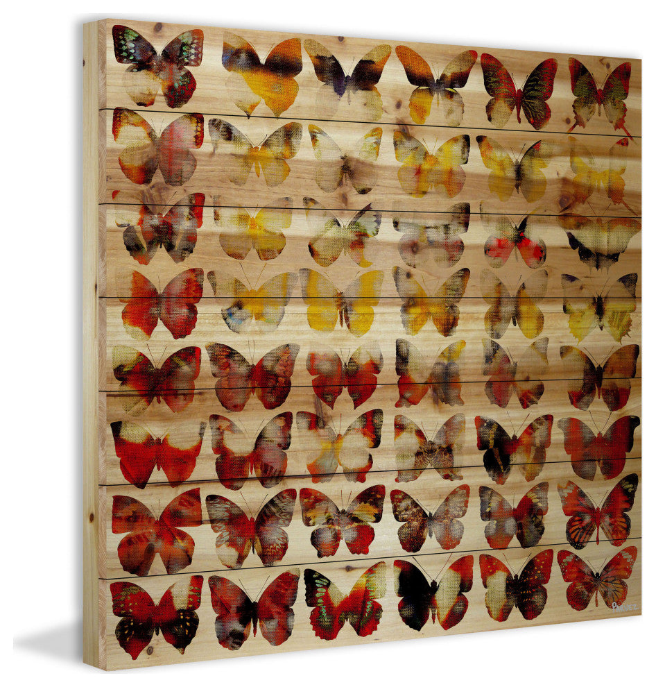 "Painted Ladies" Wall Art on Wood, 32"x32"