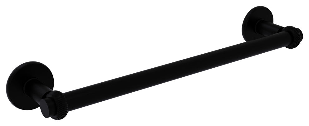 Allied Brass Continental 18" Towel Bar With Twist Detail, Matte Black