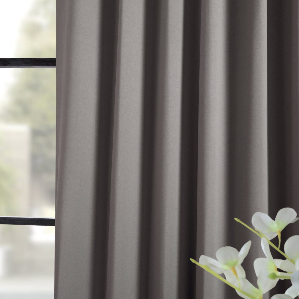 Neutral Gray Room Darkening Curtain, Set of 2, 50"x120"