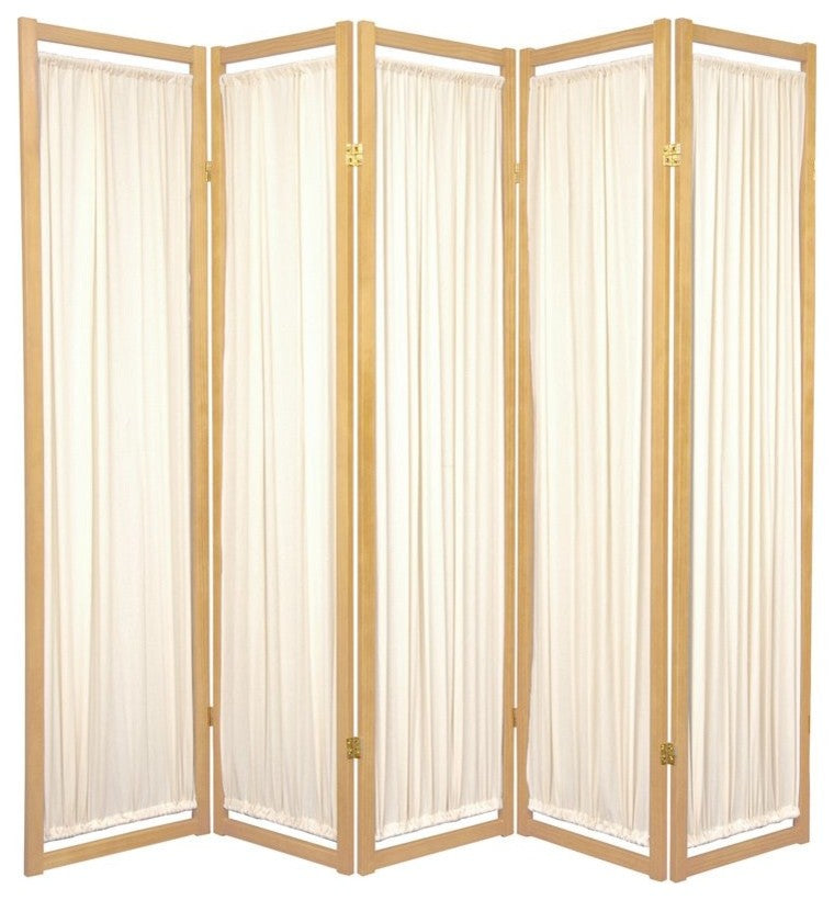 6' Tall Helsinki Shoji Screen, 5 Panel, Natural