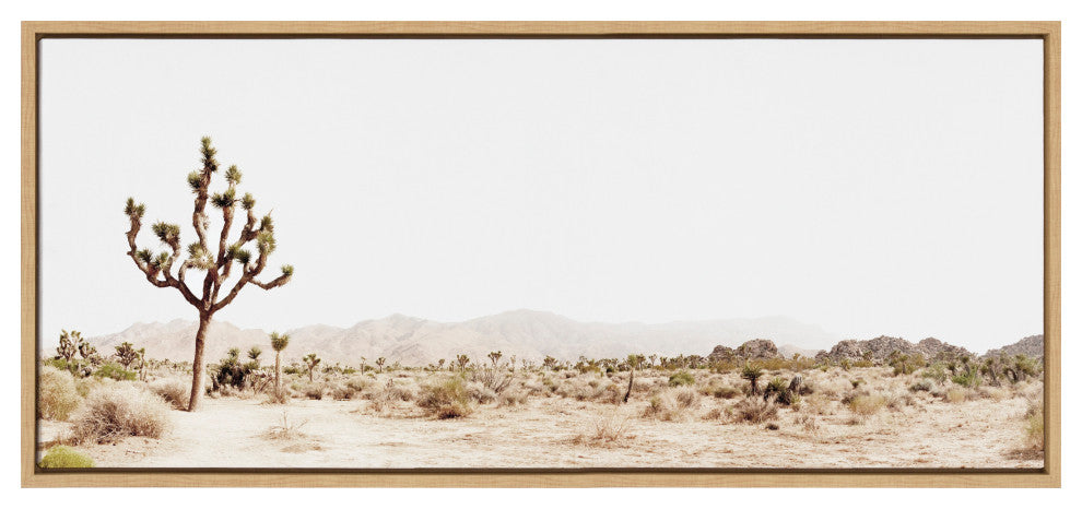 Sylvie Lone Joshua Tree Framed Canvas by Amy Peterson Art Studio, Natural 18x40