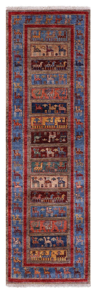 3' 0" X 9' 7" Runner Tribal Persian Gabbeh Handmade Rug Q9959