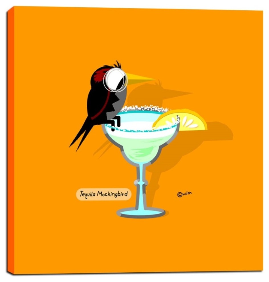 Epic Graffiti "Tequila Mockingbird" by Chuck Wimmer, Giclee Canvas Art, 18"x18"